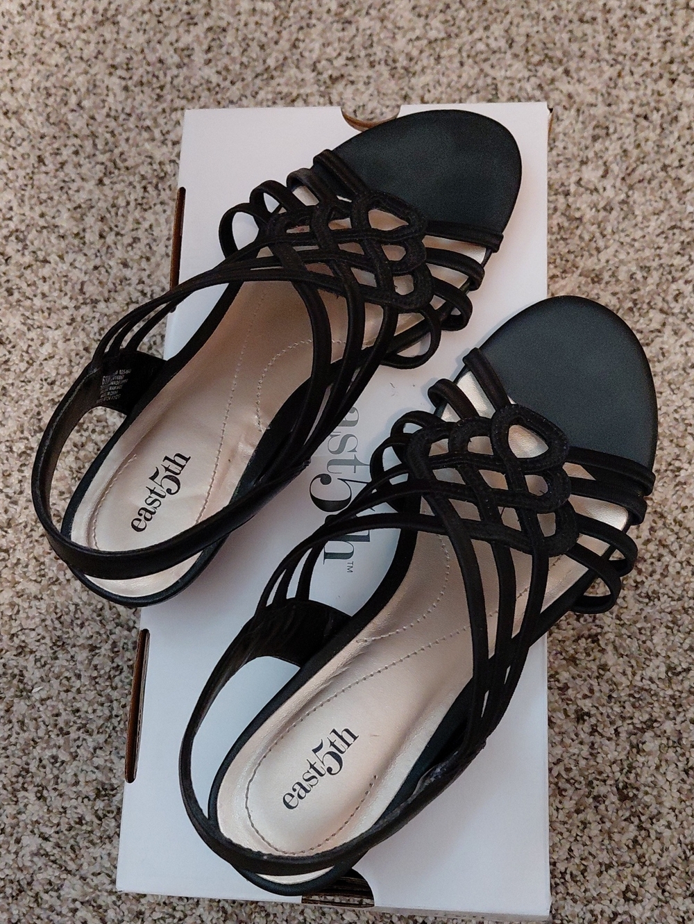 East 5th Black Strappy Dress Sandals